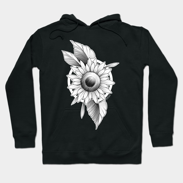 sunflower <3 (black and grey) Hoodie by elywick